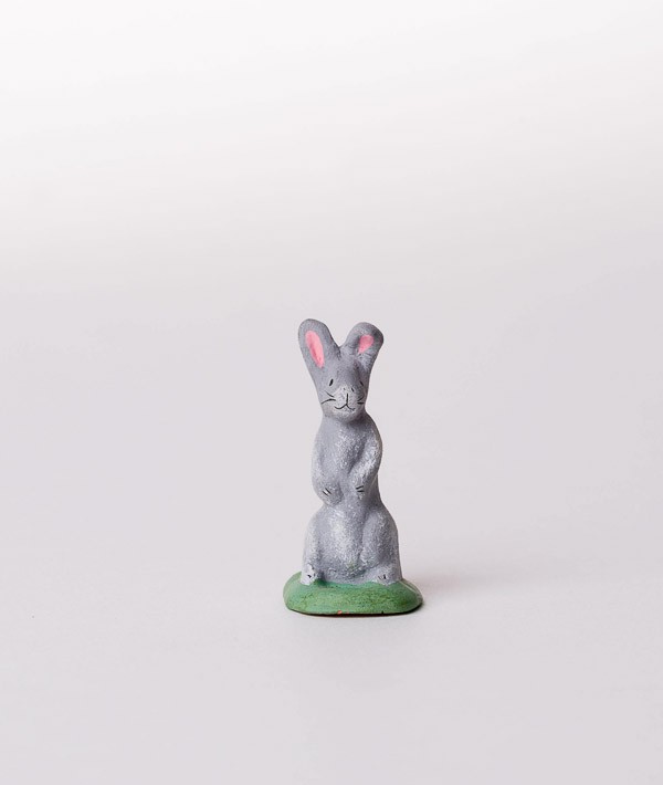 Santon le Lapin debout gris
