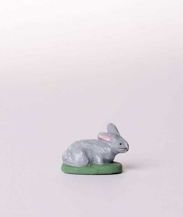 Santon la lapine couchée grise