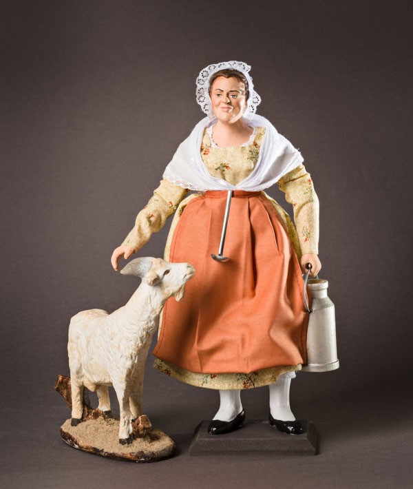 Santon habillé la femme à la chèvre