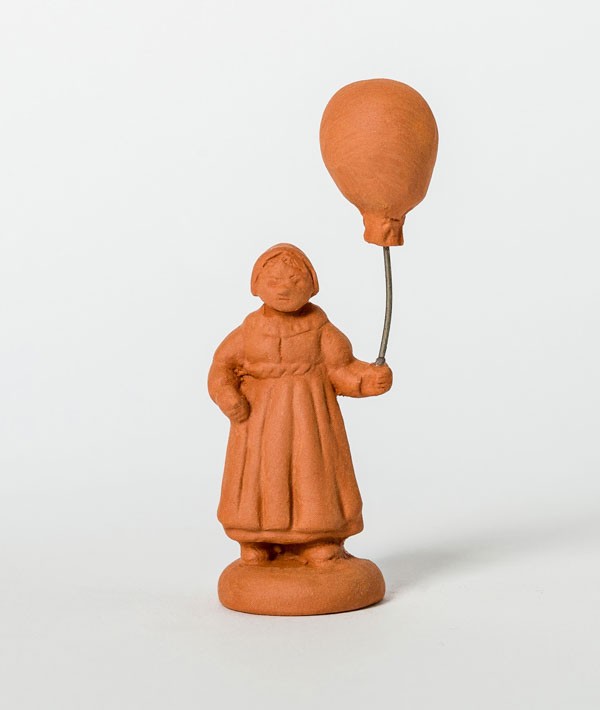 Santon à peindre filette au ballon de baudruche