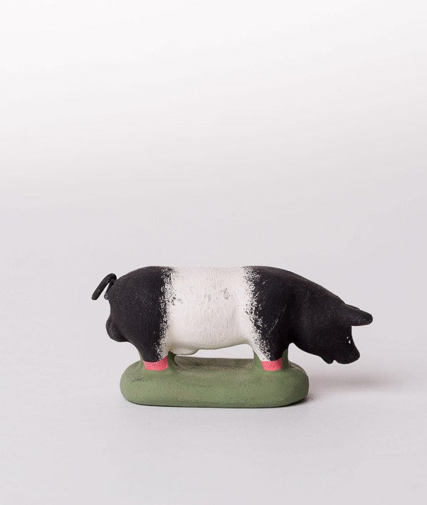 Santon le cochon noir et blanc