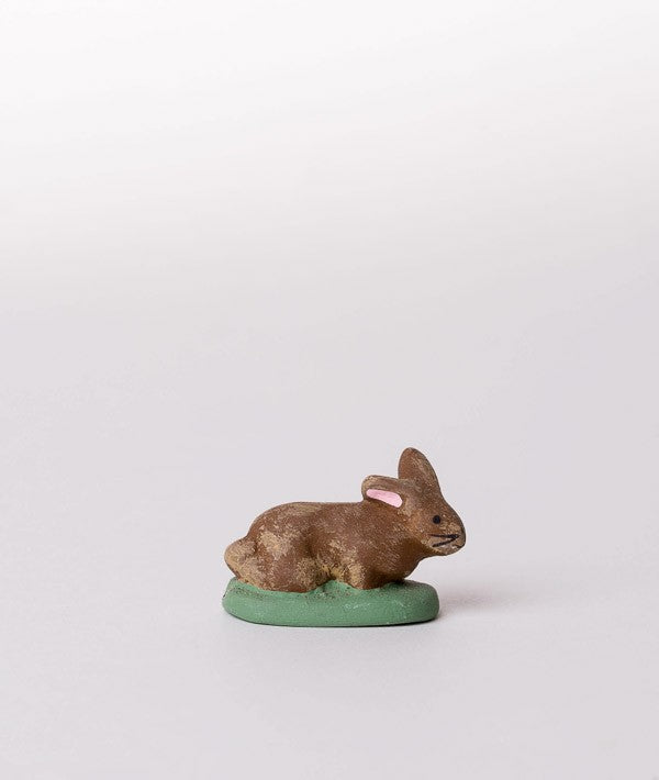 Santon la lapine couchée marron