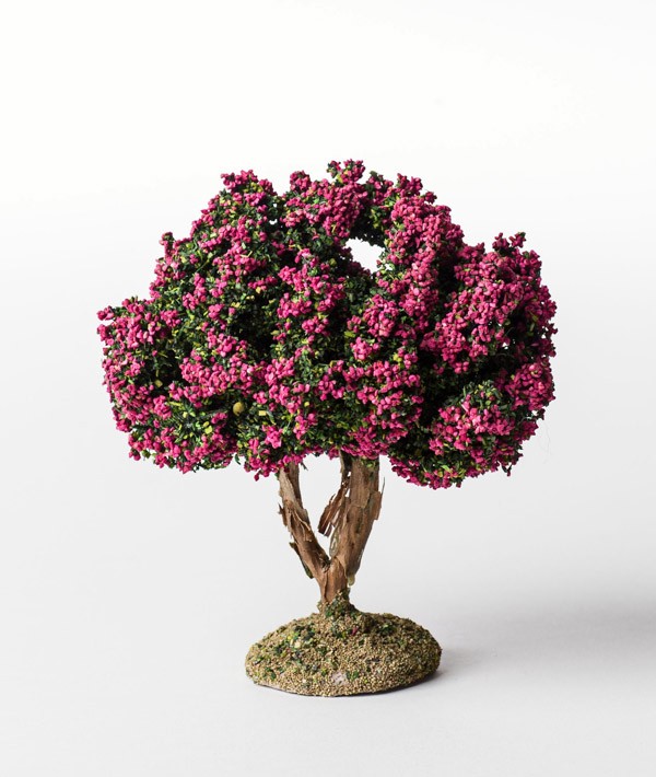 Arbre floqué fleuri rose