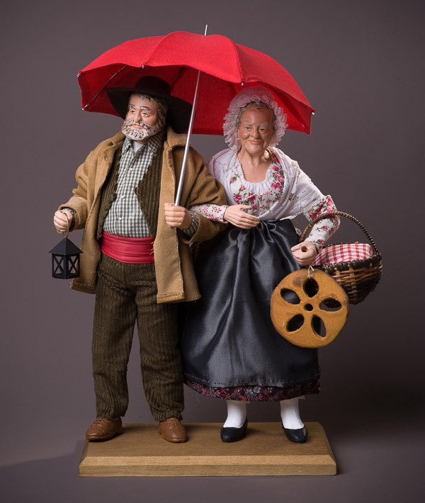 Santon le Couple parapluie
