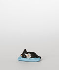 Santon le chat coussin blanc et noir